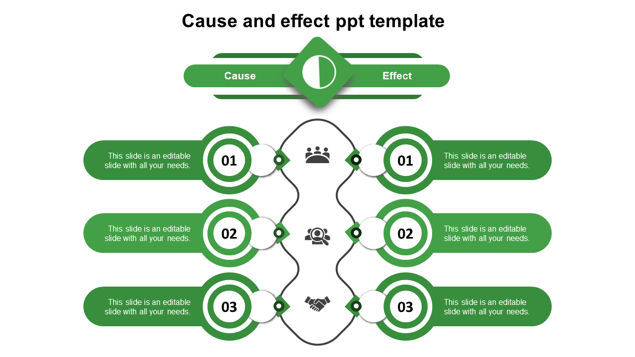cause and effect ppt template-green